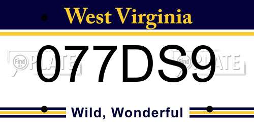 077DS9 West Virginia License Plate