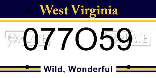 077O59 West Virginia License Plate