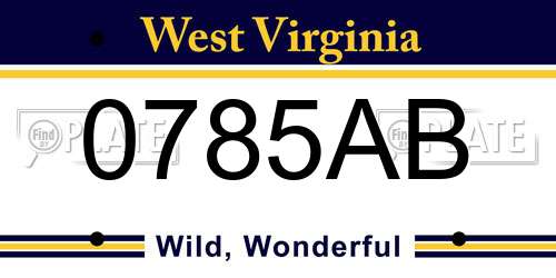0785AB West Virginia License Plate