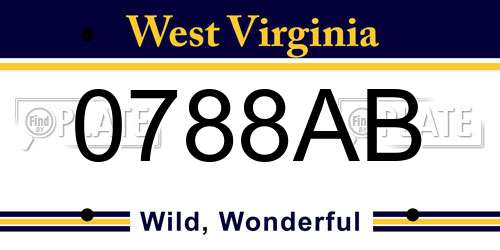 0788AB West Virginia License Plate