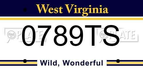 0789TS West Virginia License Plate