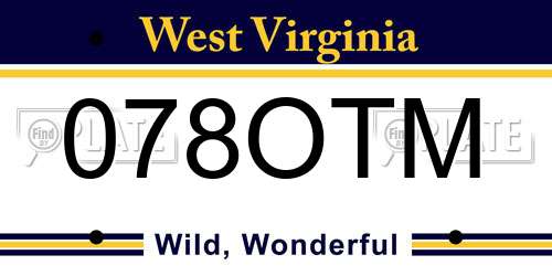 078OTM West Virginia License Plate
