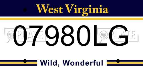 07980LG West Virginia License Plate