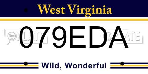 079EDA West Virginia License Plate
