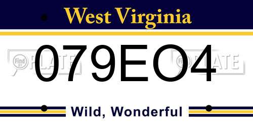 079EO4 West Virginia License Plate