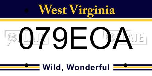 079EOA West Virginia License Plate