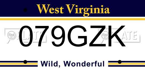 079GZK West Virginia License Plate