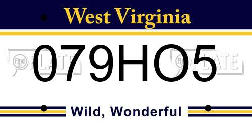 079HO5 West Virginia License Plate