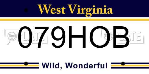 079HOB West Virginia License Plate