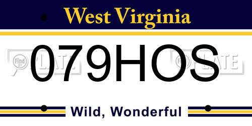 079HOS West Virginia License Plate