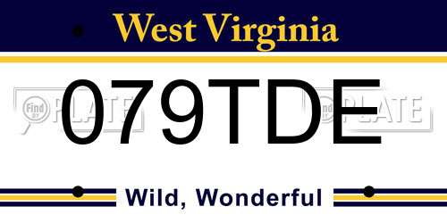 079TDE West Virginia License Plate