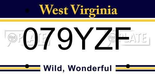 079YZF West Virginia License Plate