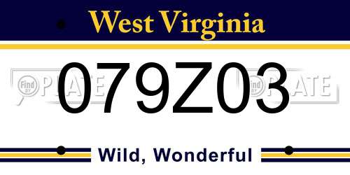 079Z03 West Virginia License Plate
