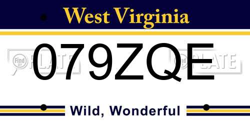 079ZQE West Virginia License Plate