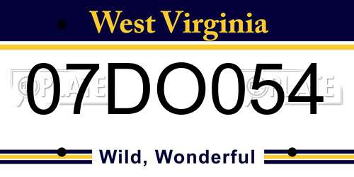 07DO054 West Virginia License Plate