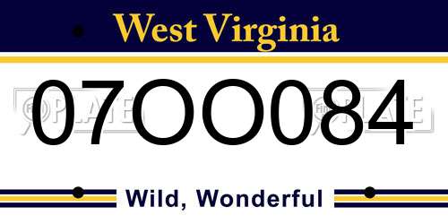 07OO084 West Virginia License Plate
