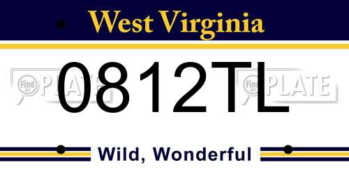 0812TL West Virginia License Plate
