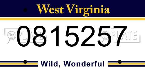 0815257 West Virginia License Plate