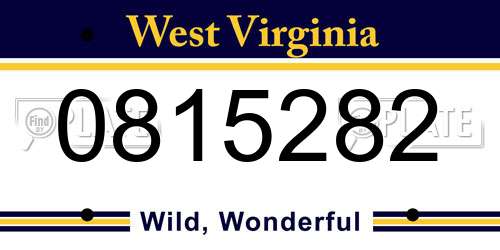 0815282 West Virginia License Plate