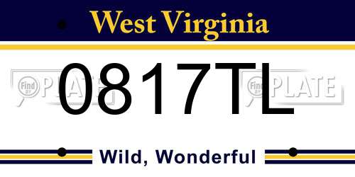 0817TL West Virginia License Plate
