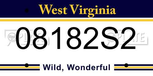 08182S2 West Virginia License Plate