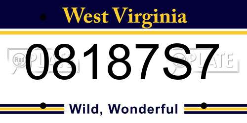 08187S7 West Virginia License Plate