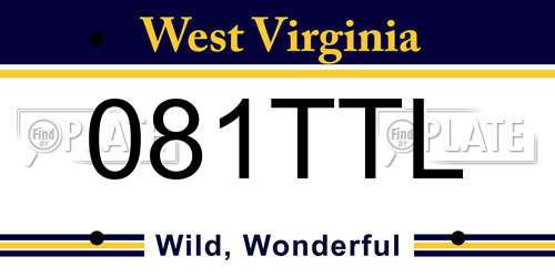 081TTL West Virginia License Plate