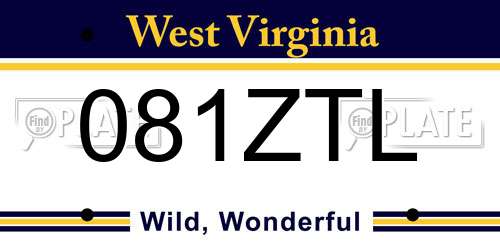 081ZTL West Virginia License Plate