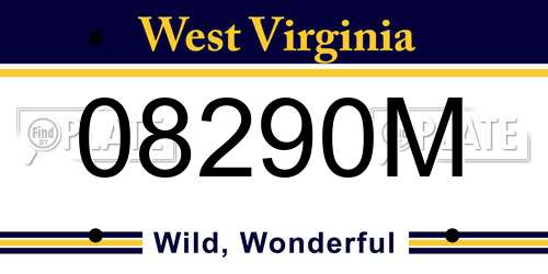 08290M West Virginia License Plate