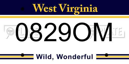 0829OM West Virginia License Plate