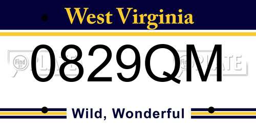 0829QM West Virginia License Plate