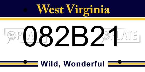 082B21 West Virginia License Plate