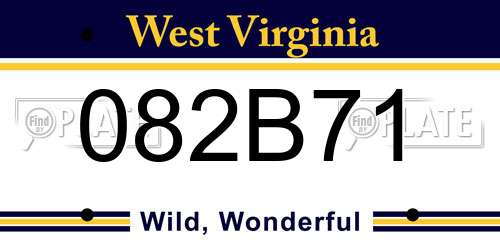 082B71 West Virginia License Plate