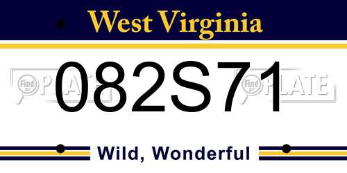 082S71 West Virginia License Plate