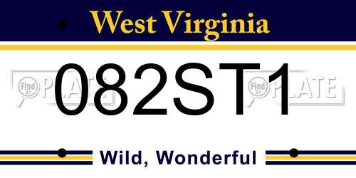 082ST1 West Virginia License Plate