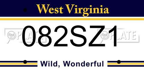 082SZ1 West Virginia License Plate