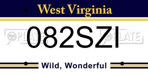 082SZI West Virginia License Plate