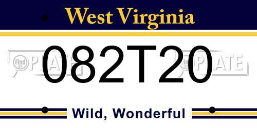 082T20 West Virginia License Plate