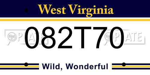 082T70 West Virginia License Plate