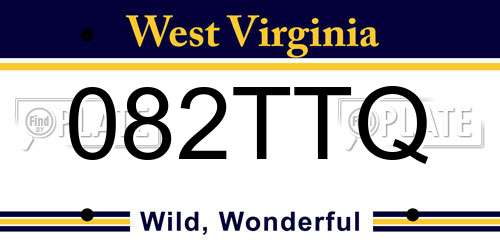082TTQ West Virginia License Plate