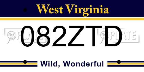 082ZTD West Virginia License Plate