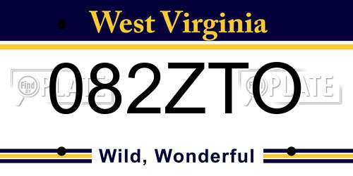 082ZTO West Virginia License Plate