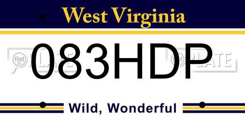 083HDP West Virginia License Plate