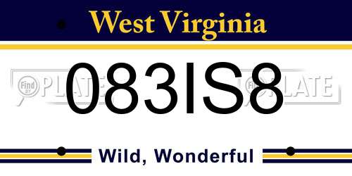 083IS8 West Virginia License Plate
