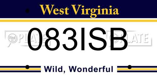 083ISB West Virginia License Plate