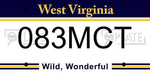 083MCT West Virginia License Plate