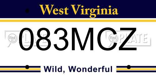 083MCZ West Virginia License Plate