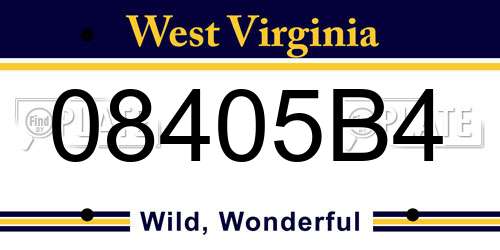 08405B4 West Virginia License Plate