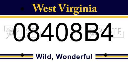 08408B4 West Virginia License Plate