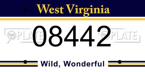 08442 West Virginia License Plate